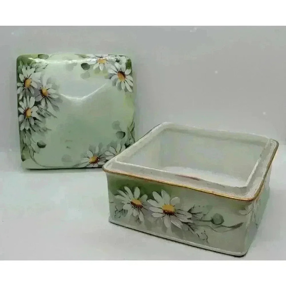 Antique Limoges Large Trinket Jewelry Box PL France Hand Painted Daisy Vintage - Picture 3 of 10